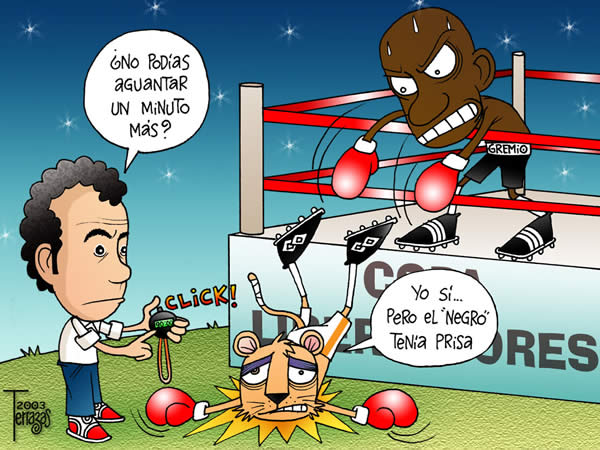 copa libertadores pumas hugo sanchez gremio ring de box aguantar un poco mas...