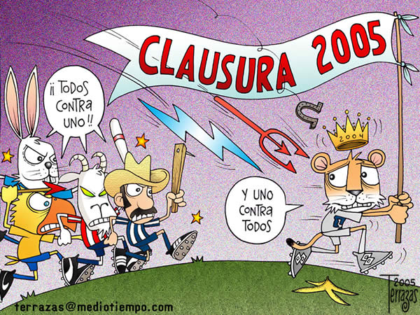 cruz azul america chivas monterrey pumas corona 2004 clausura 2005 todos...