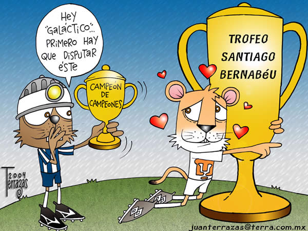 pachuca pumas galacticos campeon de campeones trofeo santiago bernabeu...