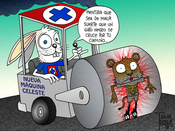 la nueva maquina de cruz azul: mentira que sea de mala suerte que un gato...
