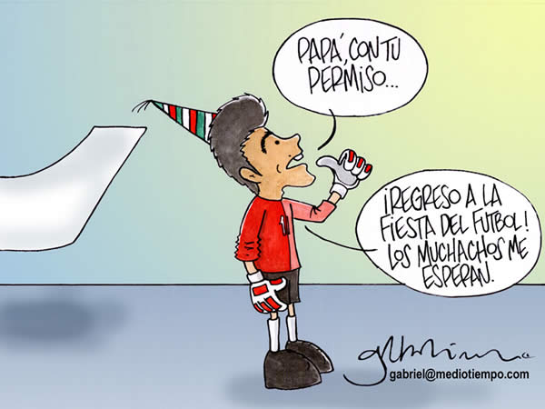 Oswaldo Sanchez. Ahorita vengo papá, voy a la fiesta del futbol. los...