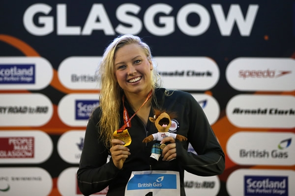 Jessica Long, ganadora de cinco oros de natación en los Paralímpicos de 2012.