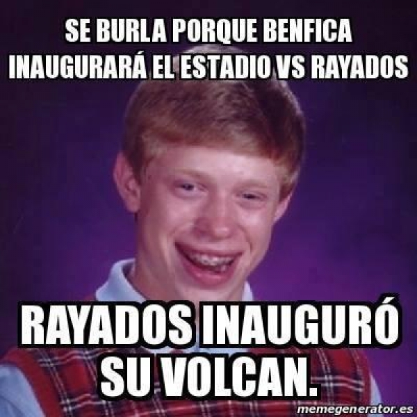 Benfica y Rayados, la burla en memes
