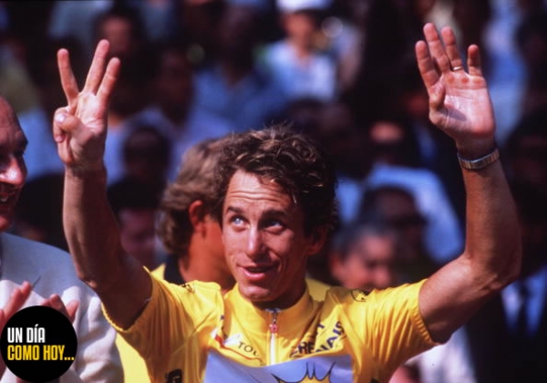 21 de julio de 1990. El estadounidense Greg LeMond gana por tercera vez el Tour de Francia, tras triunfar en 1986 y 1989.