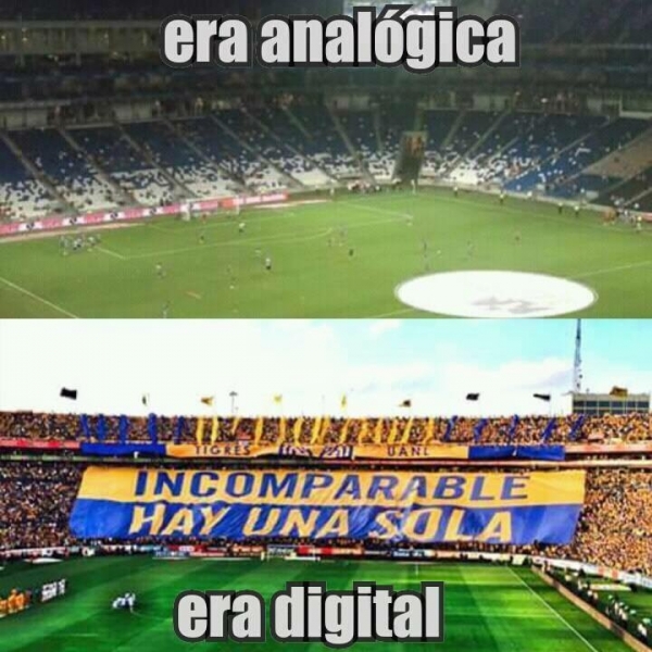 Era analógica y digital de Tigres y Rayados