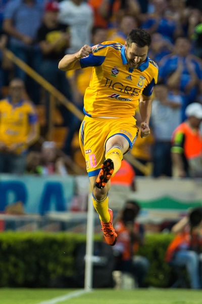 Gran festejo de Gignac, quien fue el primero en mover las redes.