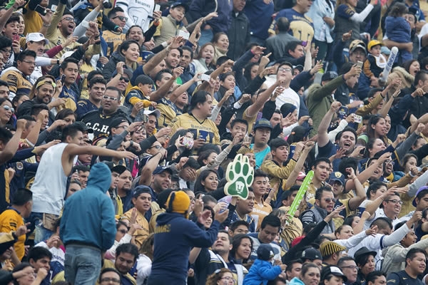 La afición puma no paró de apoyar.