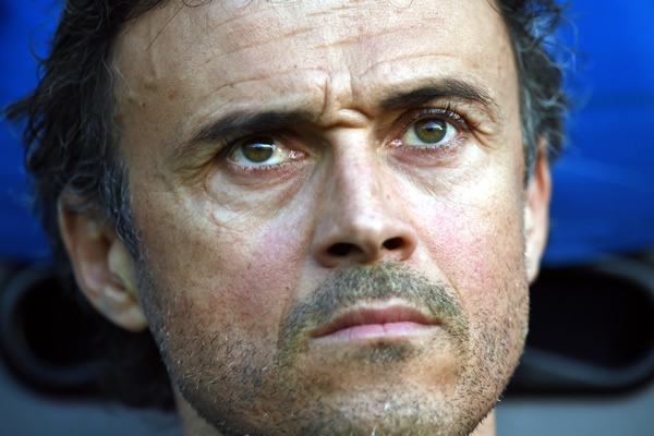 Luis Enrique, técnico del Barcelona, concentrado de cara al duelo.