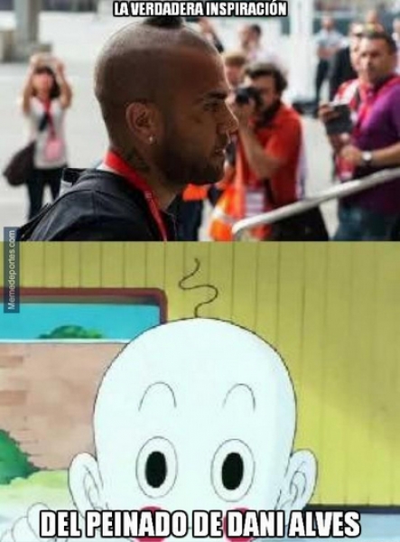 Memes del exótico peinado de Dani Alves.
