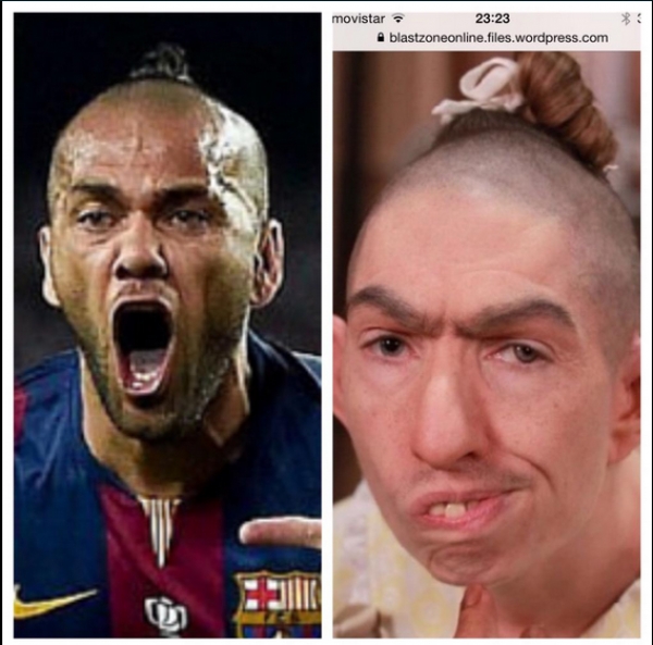 Memes del exótico peinado de Dani Alves.