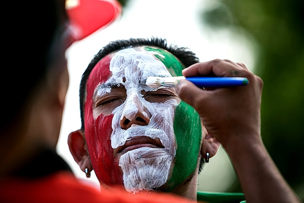 También hubo rostros pintados.