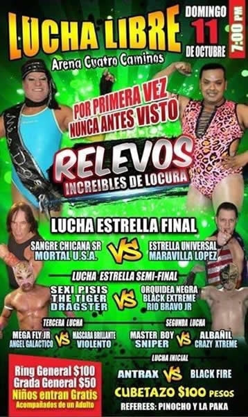 Todas las funciones de Lucha Libre del 6 al 12 de octubre.
