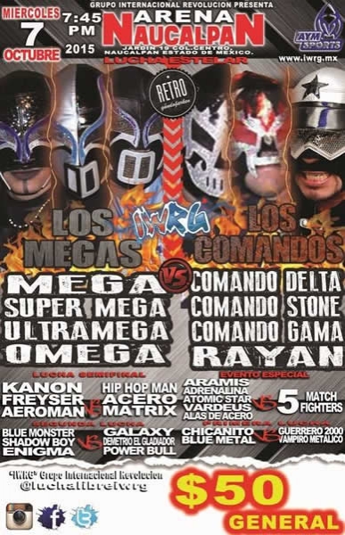 Todas las funciones de Lucha Libre del 6 al 12 de octubre.