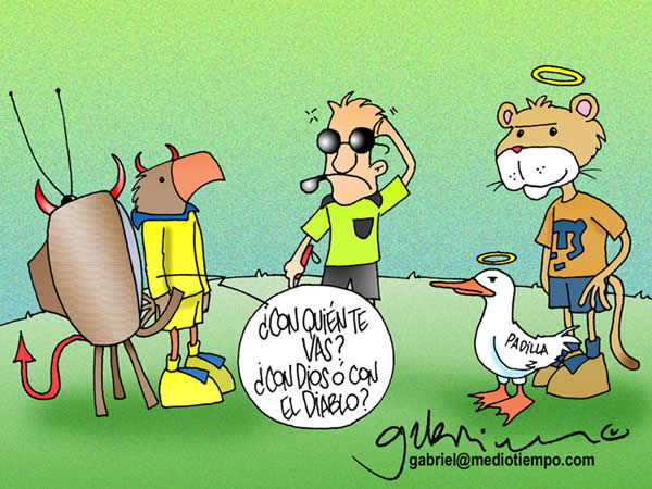 america-pumas; television, gansito padilla, arbitro: con quien te vas, con...