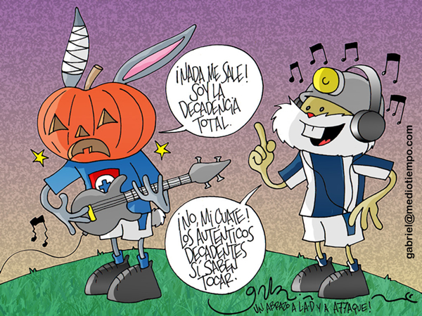 El conejo de La Máquina dice: Nada me sale, soy la decadencia total; y el...