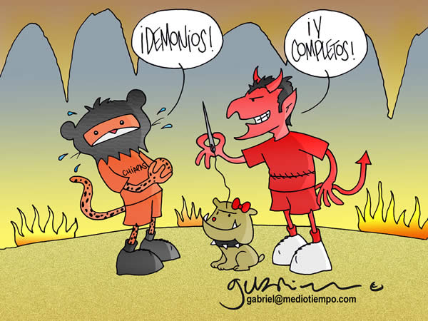 El diablo recibe a los jaguares en el infierno El diablo recibe a los...