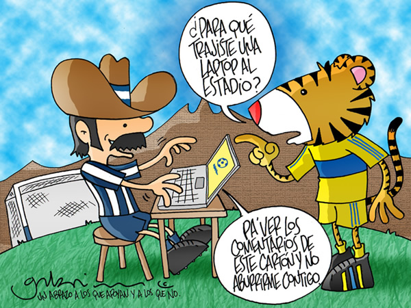 El Tigre le cuestiona al Monterrey el por qué lleva una laptop al estadio....