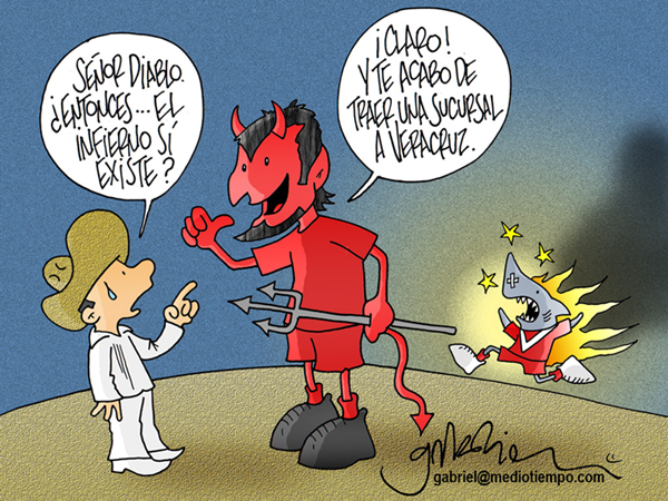El veracruzano pregunta si existe el infierno, el Diablo contesta que le...