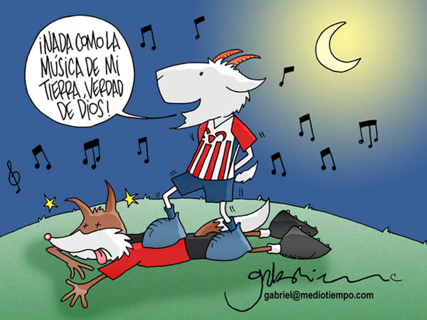 la chiva, despues de imponerse al zorro, dice: nada como la musica de mi...