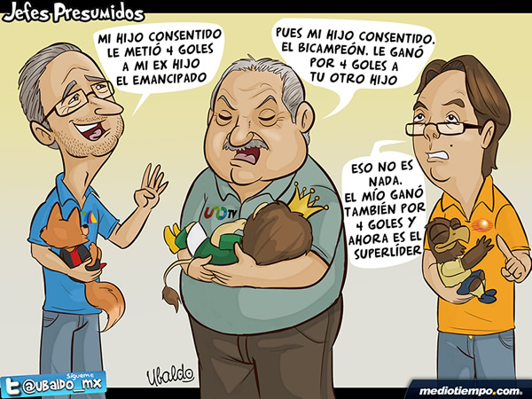 Los jefes de la Liga presumiendo