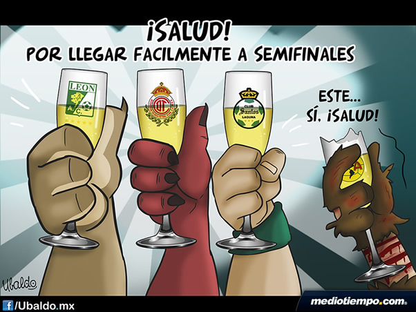 Semifinalistas brindando