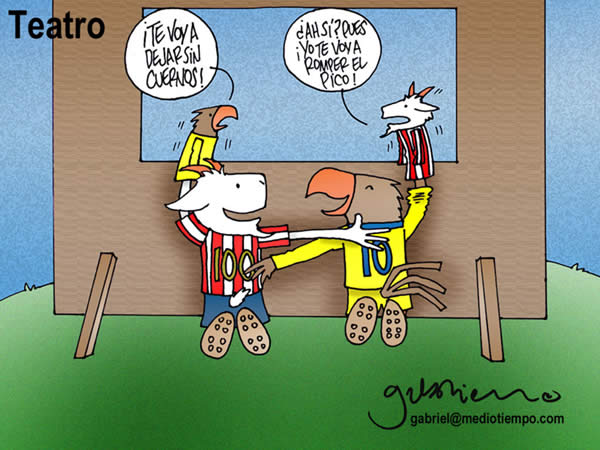 el teatro del clasico: te voy a dejar sin cuernos. ah si? pues yo te voy a...