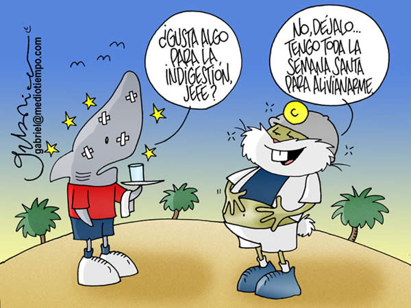 tiburon: quiere algo para la indigestion jefe? tuzo: no, tengo toda la...
