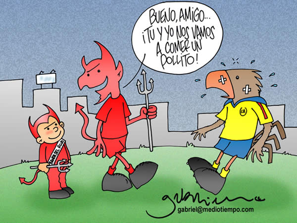 toluca-america. diablos: bueno amigo, tu y yo nos vamos a comer un pollito....