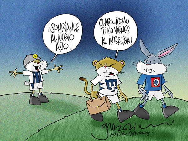 El Tuzo le dice al Puma y a la Liebre de Cruz Azul: sonrianle al año nuevo!...