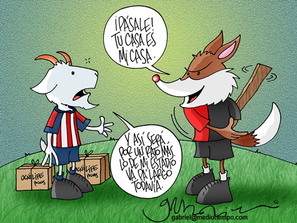 El Zorro de Atlas invita a pasar a la Chiva: pásale, tu casa es mi casa. y...