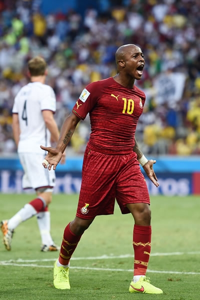Ayew logró poner el empate un minuto después de la anotación de Alemania.