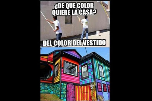 ¿De qué color ves el vestido?