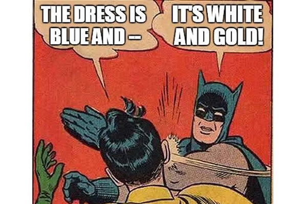 ¿De qué color ves el vestido?