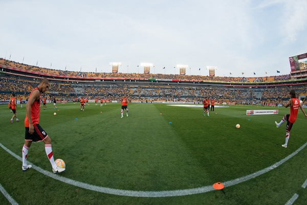 El calentamiento antes del encuentro.