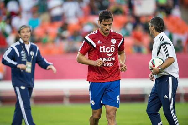 El calentamiento previo al encuentro.