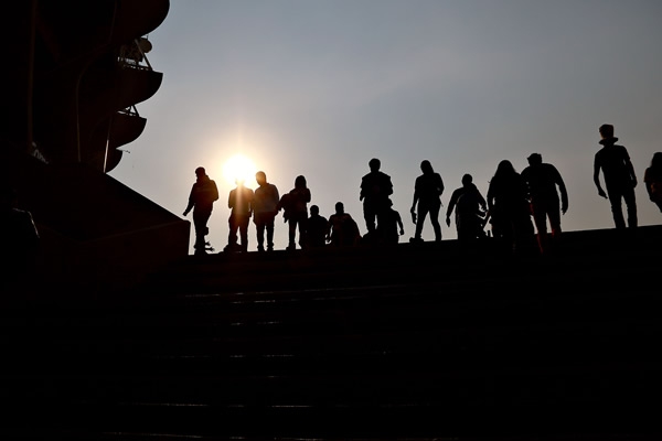 Hermoso atardecer en el Azteca.