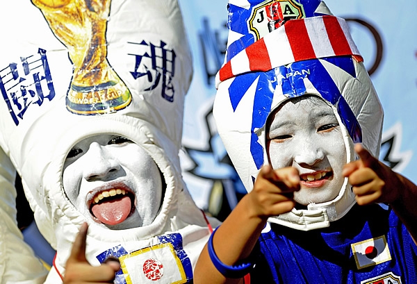 Japonéses con ánimo para el encuentro frente a Colombia.