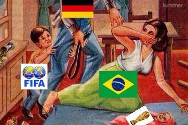 La histórica goleada de Alemania ante la Canarinha. (Facebook/Memes)