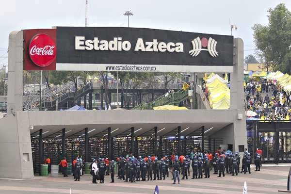 La seguridad lista para el encuentro.