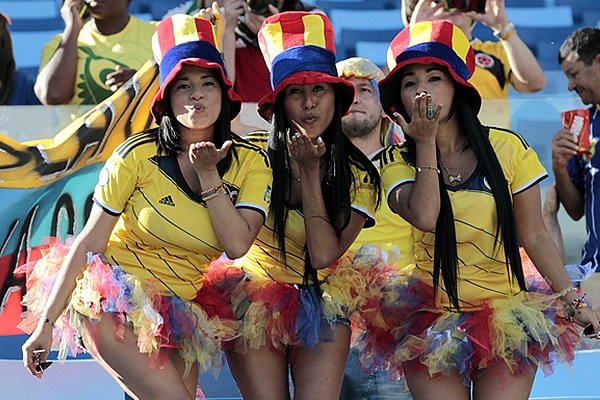 Las bellezas colombianas presentes en el encuentro.