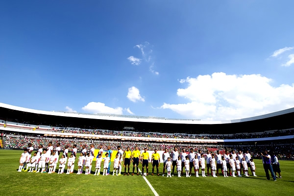 Las Selecciones de México y Panamá durante la ceremonia protocolaria.