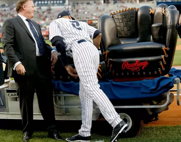 La marca Rawlings manufacturó un sillón especial para Jeter.