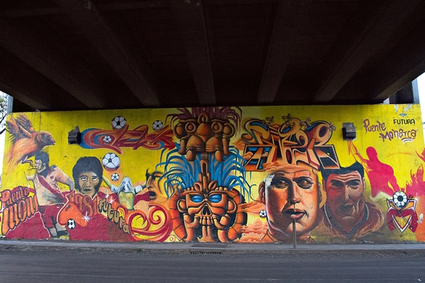 Mural que llamó la atención en el Morelia vs León.