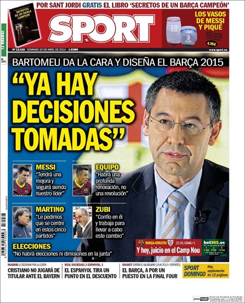 Portada del 20 de abril de 2014.
