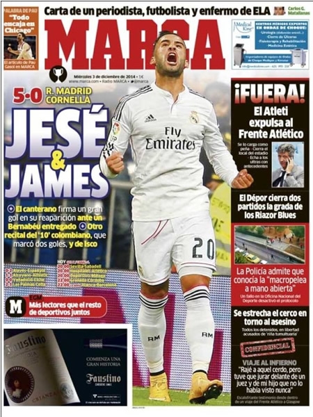 Portada del 3 de diciembre de 2014.