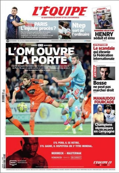 Portada del 3 de diciembre de 2014.