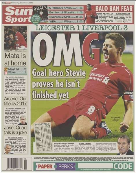 Portada del 3 de diciembre de 2014.