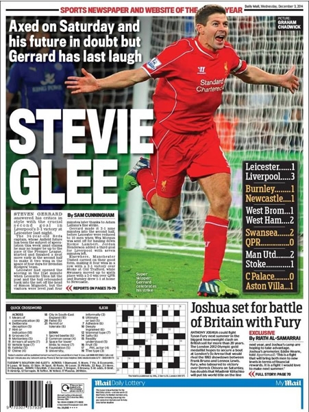 Portada del 3 de diciembre de 2014.