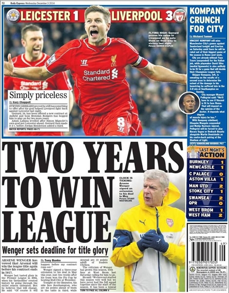 Portada del 3 de diciembre de 2014.