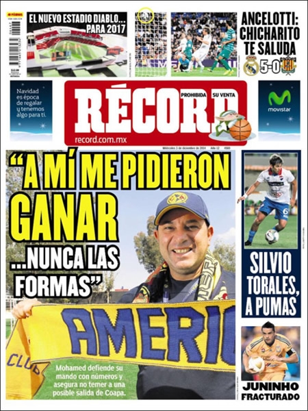 Portada del 3 de diciembre de 2014.